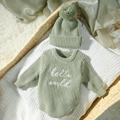 Bambino's Knitted Romper And Hat Set