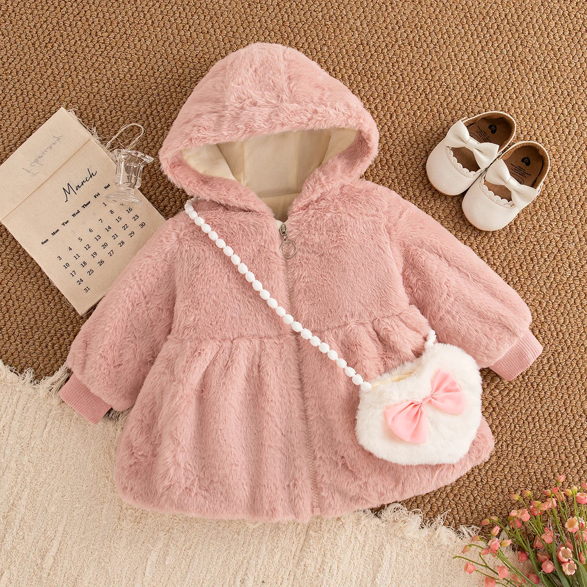 Bambino's Plushy Jacket And Bag Set