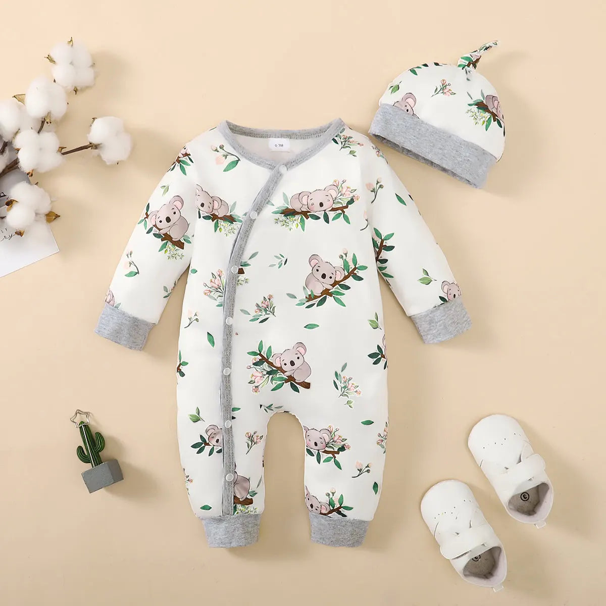 Bambino's Romper And Hat Set