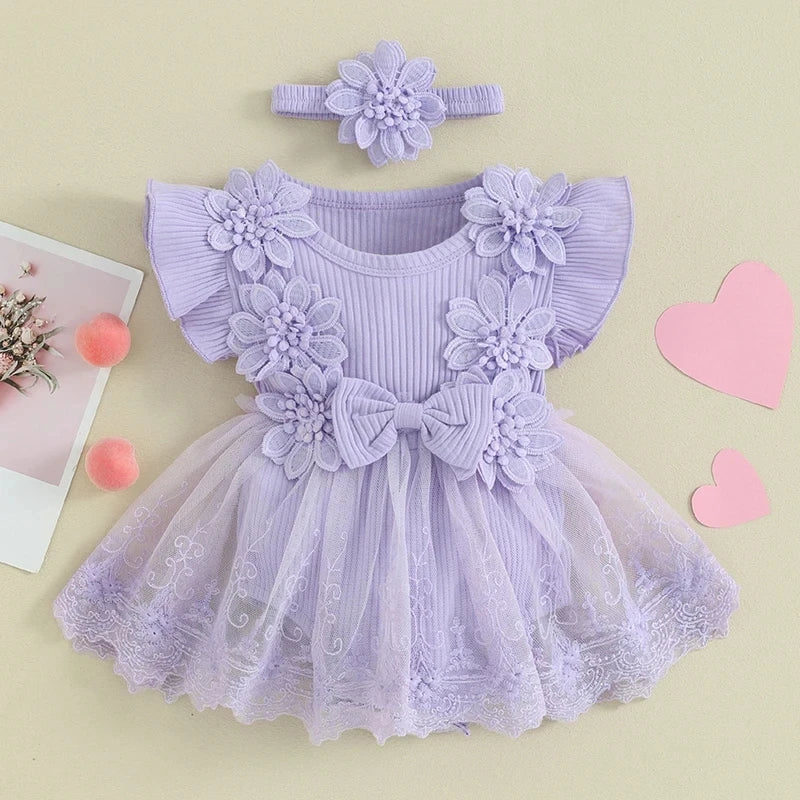 Bambino's Floral Dress And Headband Set