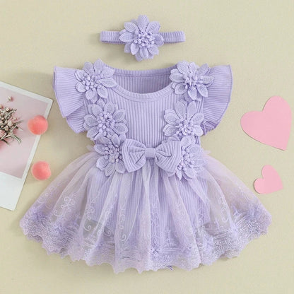 Bambino's Floral Dress And Headband Set