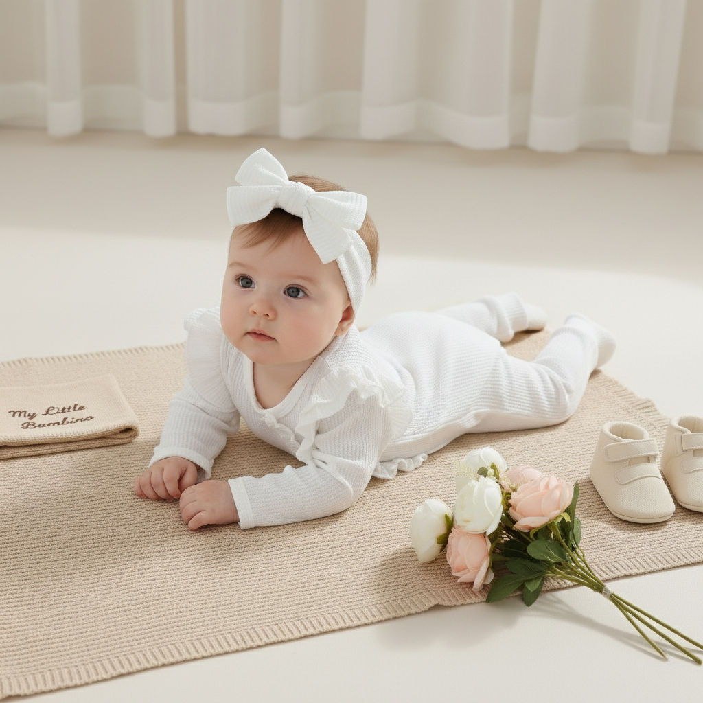 Bambino's Romper And Bow Set