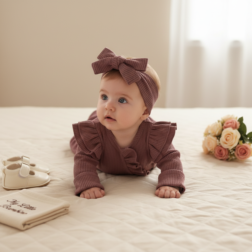 Bambino's Romper And Bow Set