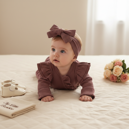 Bambino's Romper And Bow Set