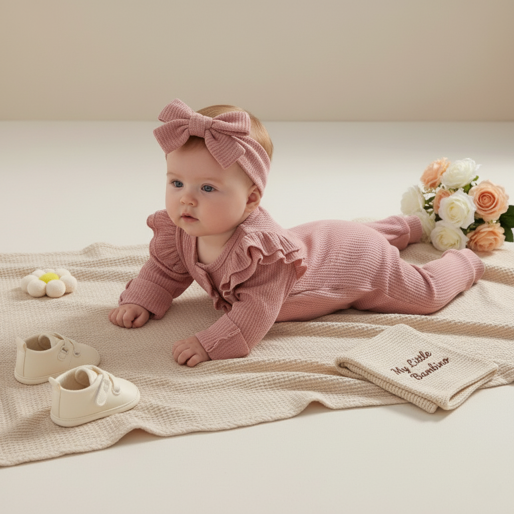 Bambino's Romper And Bow Set