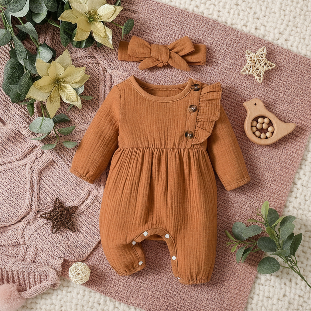 Bambino's Vintage Romper And Bow Set