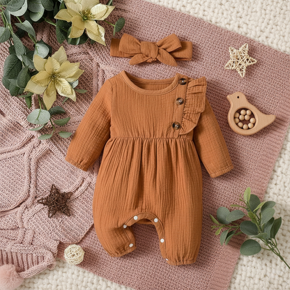 Bambino's Vintage Romper And Bow Set