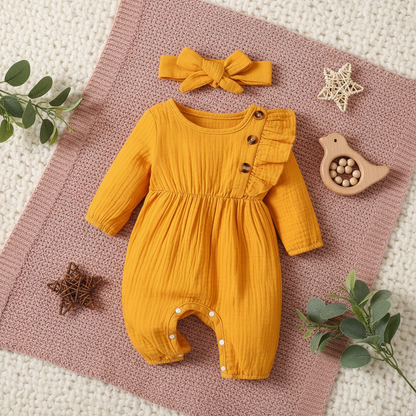 Bambino's Vintage Romper And Bow Set