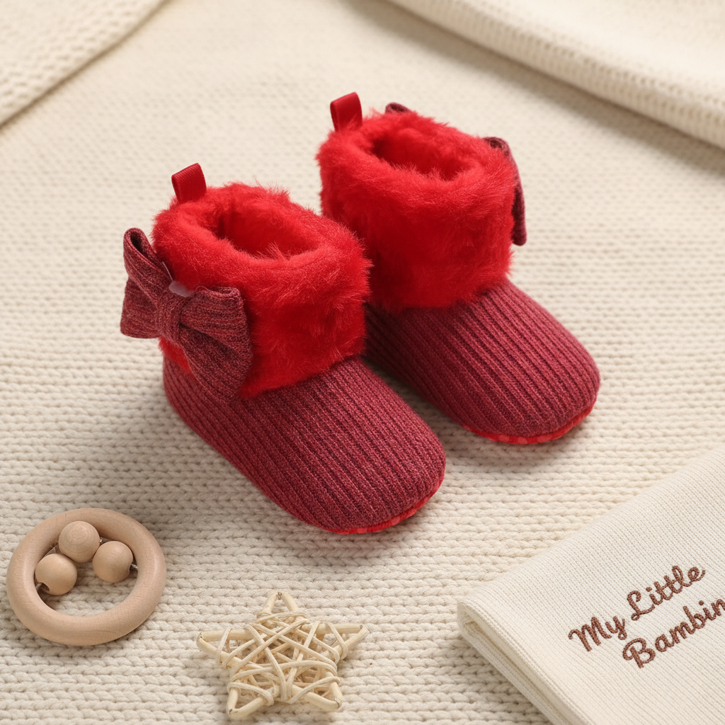 Bambino's Warm Bow Slippers
