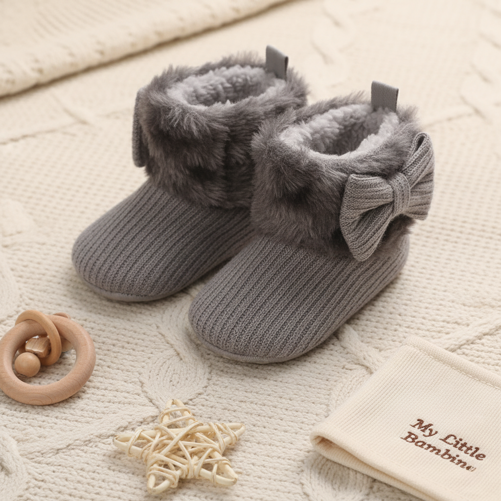 Bambino's Warm Bow Slippers