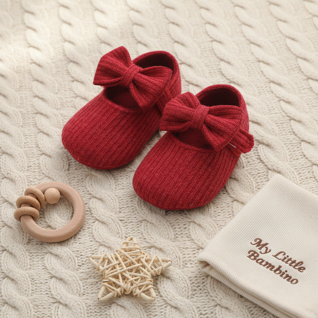 Bambino's Knitted Bow Slippers