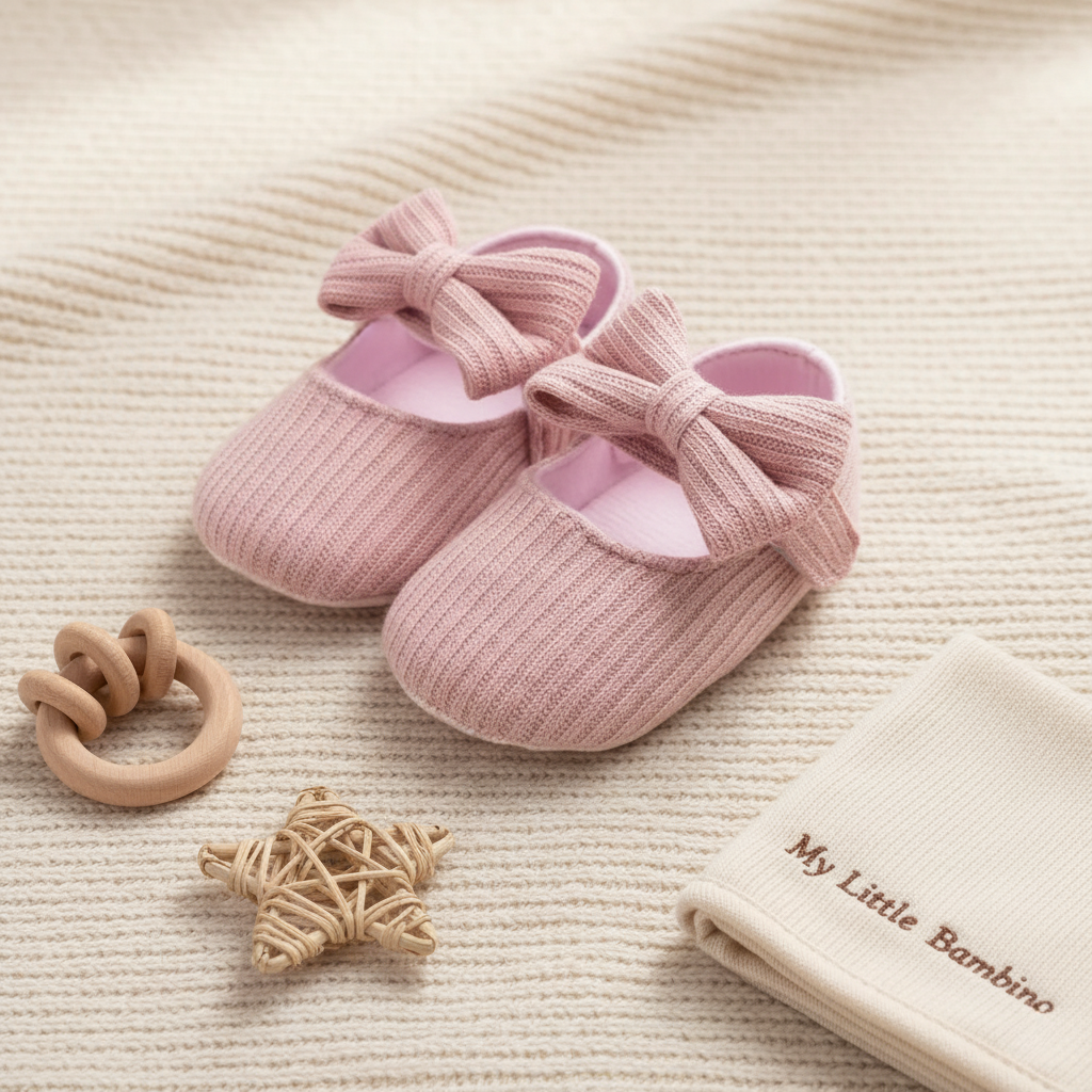 Bambino's Knitted Bow Slippers