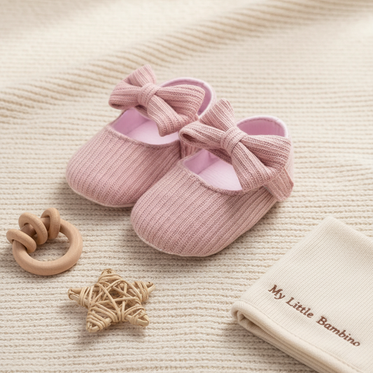 Bambino's Knitted Bow Slippers