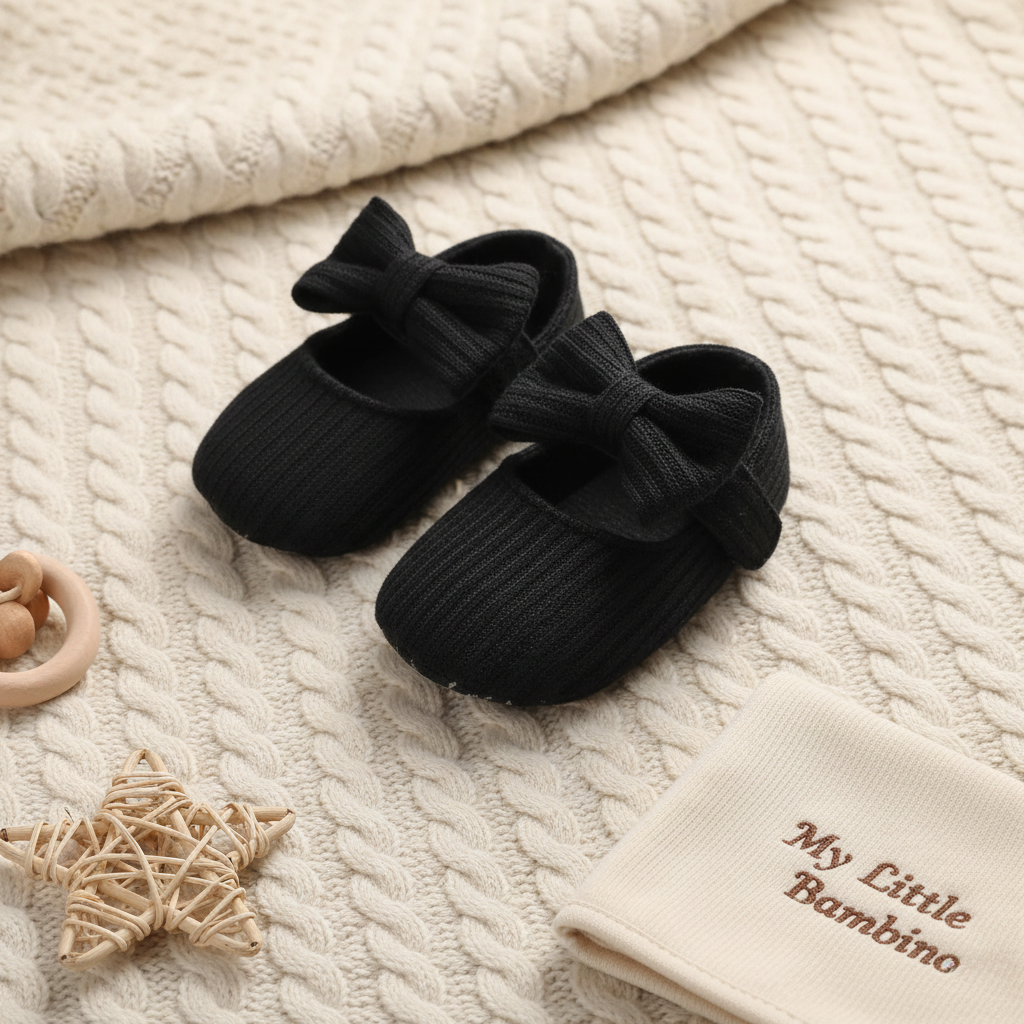 Bambino's Knitted Bow Slippers