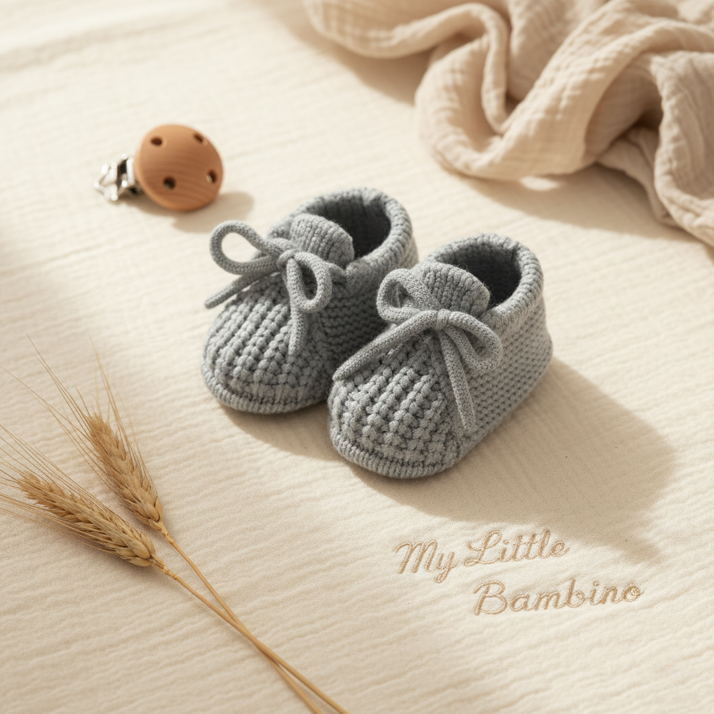 Bambino's Knitted Bow Slippers