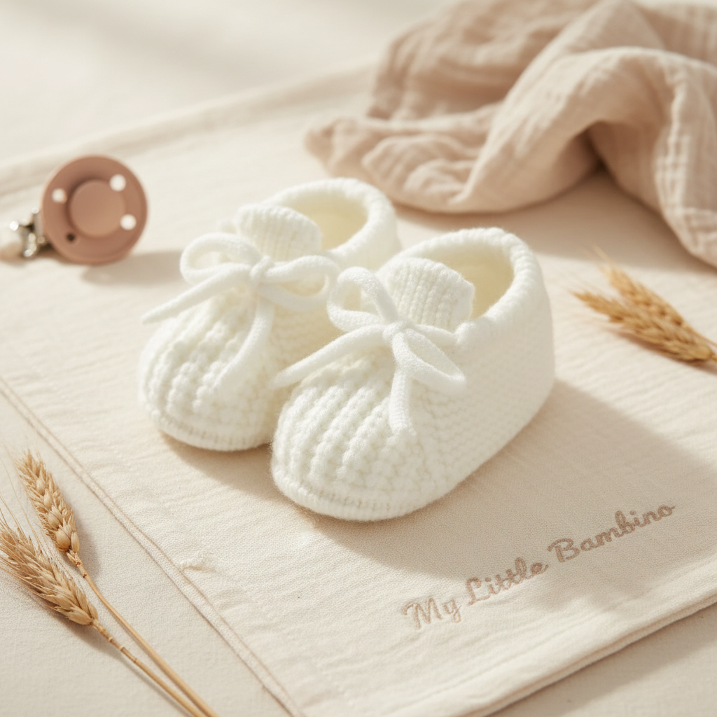 Bambino's Knitted Bow Slippers